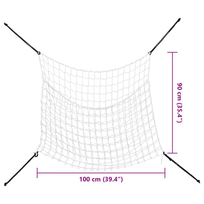 Redes para feno 2 pcs retangular 100x90 cm PP branco