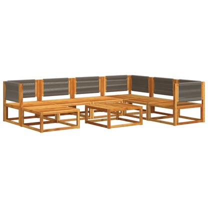 8 pcs conjunto de sofás de jardim com almofadões acácia maciça