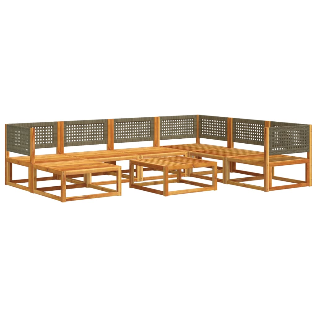 8 pcs conjunto de sofás de jardim com almofadões acácia maciça