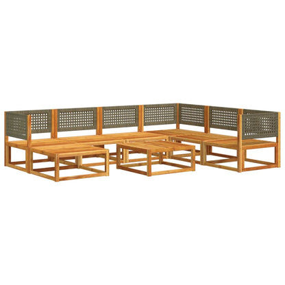 8 pcs conjunto de sofás de jardim com almofadões acácia maciça