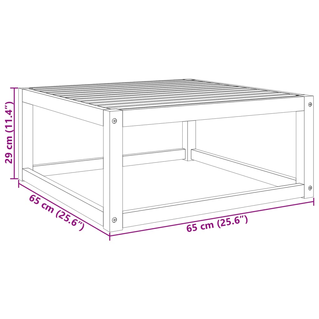 Mesa de jardim 65x65x29 cm madeira de acácia maciça