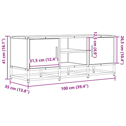 Móvel para TV 100x35x41 cm derivados de madeira/metal preto