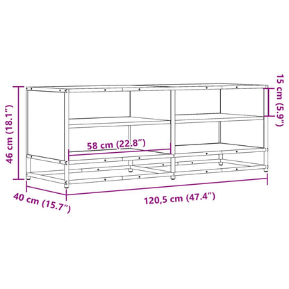 Móvel para TV 120,5x40x46 cm derivados de madeira/metal preto