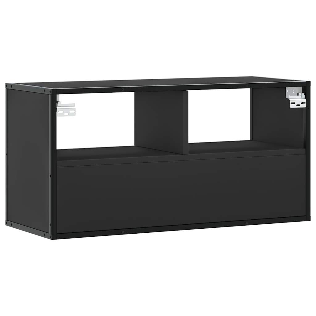 Móvel para TV 80x31x39,5 cm derivados de madeira/metal preto