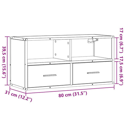 Móvel para TV 80x31x39,5 cm derivados de madeira/metal preto