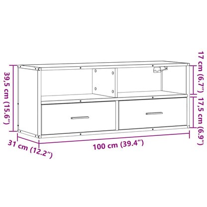 Móvel para TV 100x31x39,5 cm derivados de madeira/metal preto