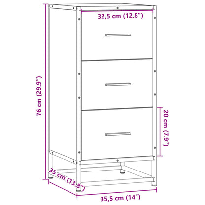 Aparador 35,5x35x76 cm deriv. de madeira/metal cinzento sonoma