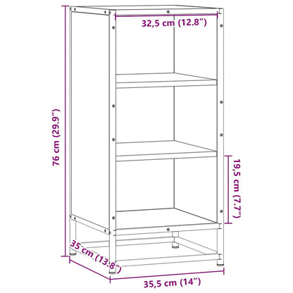 Aparador 35,5x35x76 cm deriv. de madeira/metal cinzento sonoma