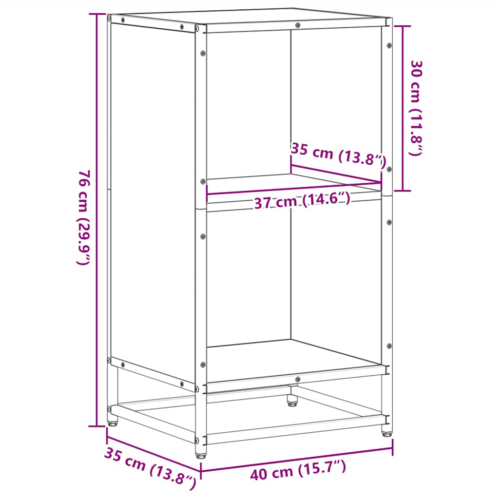 Estante 40x35x76 cm derivados de madeira cinzento sonoma