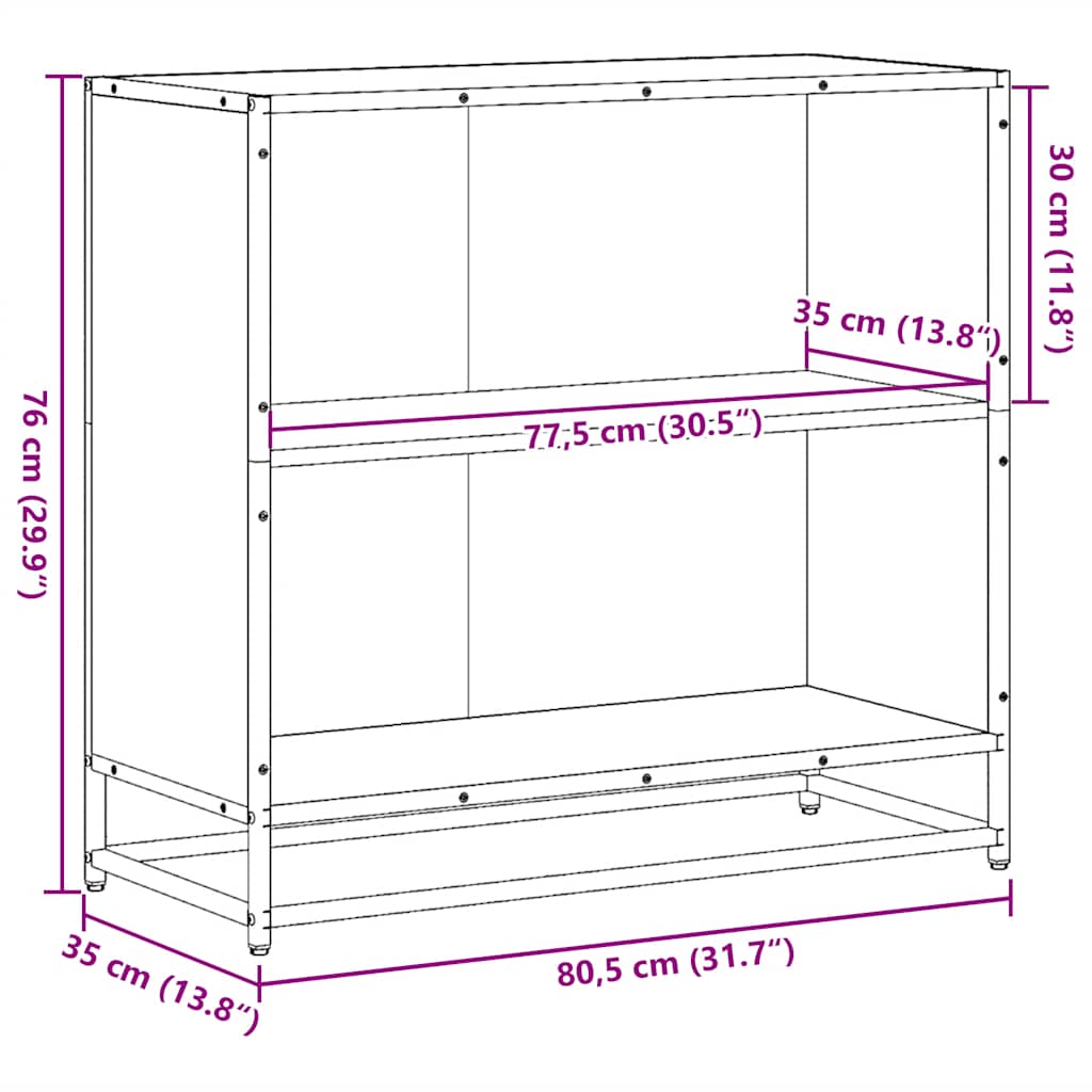 Estante 80x35x76 cm derivados de madeira carvalho sonoma