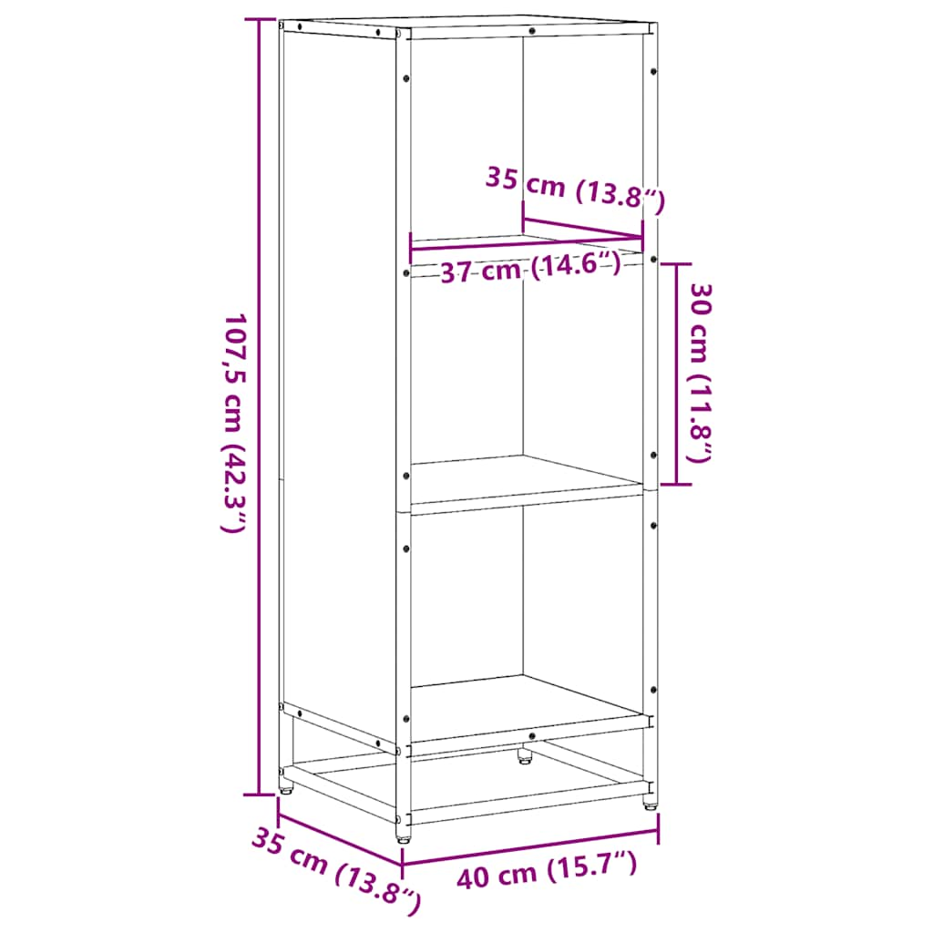 Estante 40x35x107,5 cm contraplacado preto