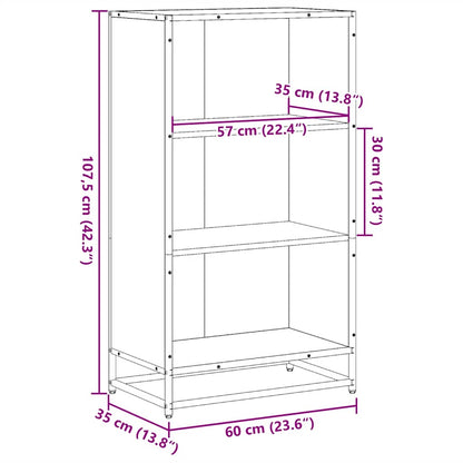 Estante 60x35x107,5 cm derivados de madeira cinzento sonoma