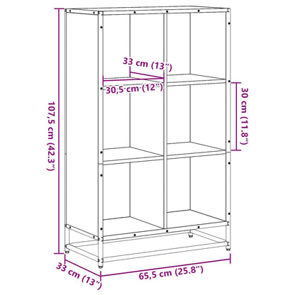 Estante 65,5x33x107,5 cm derivados de madeira cinzento sonoma