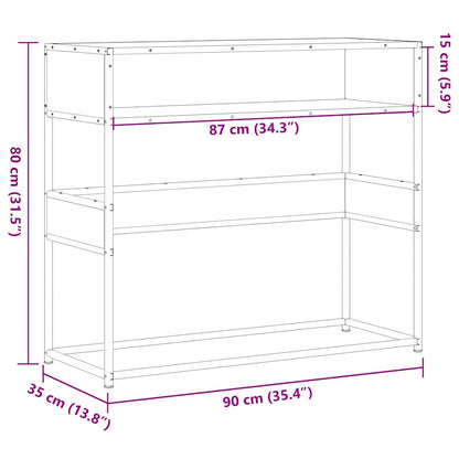 Mesa consola 90x35x80 cm derivados de madeira carvalho sonoma