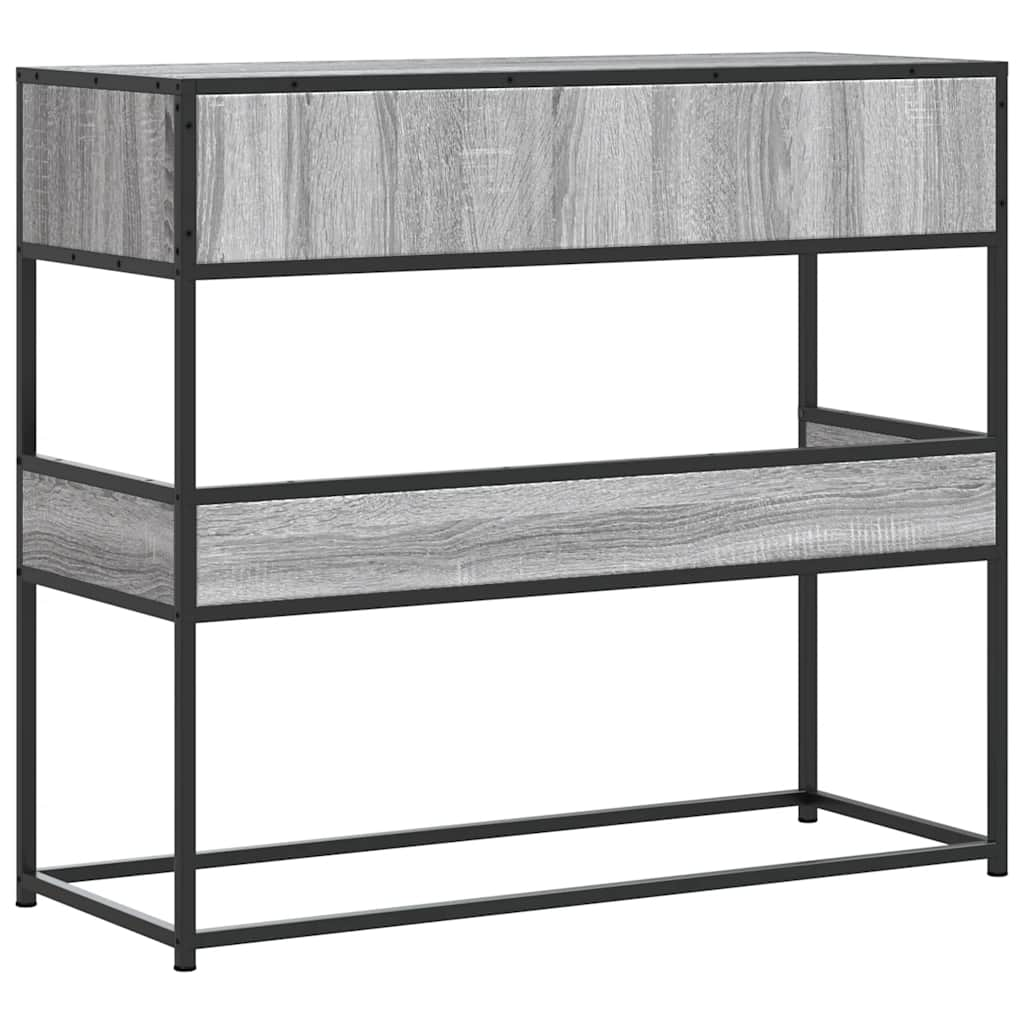 Mesa consola 90x35x80 cm derivados de madeira cinzento sonoma