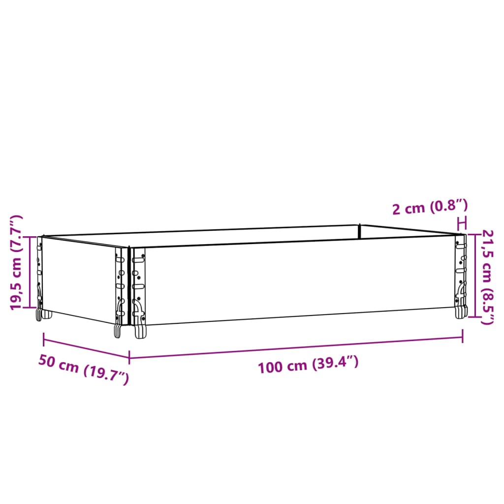 Vaso/floreira para jardim 100x50 cm madeira de pinho maciça