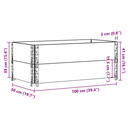 Vaso/floreira para jardim 100x50 cm madeira de pinho maciça