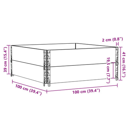 Vaso/floreira para jardim 100x100 cm pinho maciço castanho