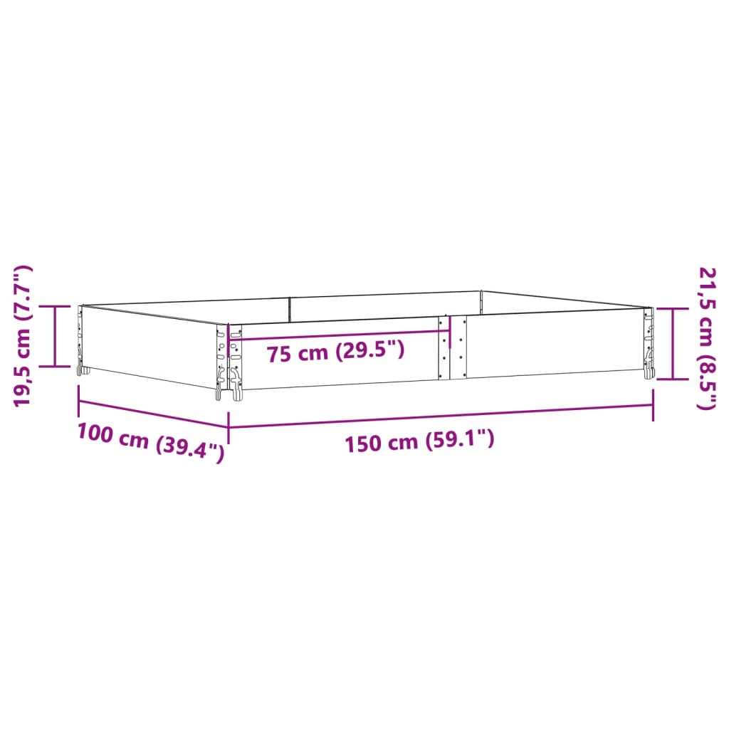 Vaso/floreira de jardim 150x100 cm madeira de pinho maciça