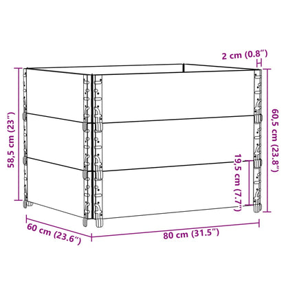 Vaso/floreira para jardim 80x60 cm pinho maciço castanho