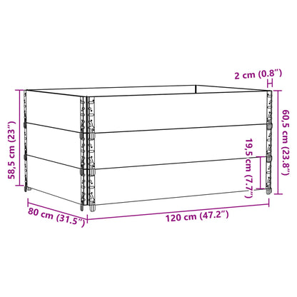 Vaso/floreira para jardim 120x80 cm pinho maciço cinzento