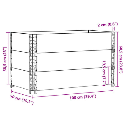 Vaso/floreira para jardim 100x50 cm madeira de pinho maciça