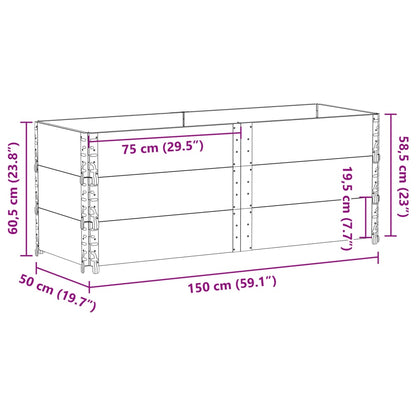 Vaso/floreira de jardim 150x50 cm madeira de pinho maciça