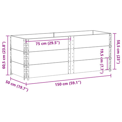 Vaso/floreira de jardim 150x50 cm madeira pinho maciça cinzento