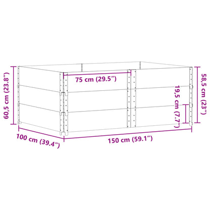 Vaso/floreira de jardim 150x100 cm madeira de pinho maciça