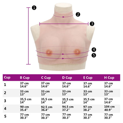 Peitoral de silicone caucasiano copa B