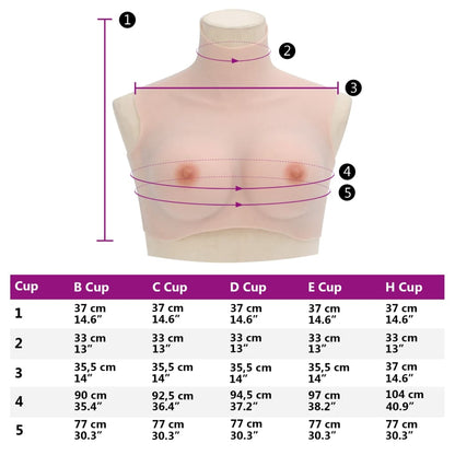 Peitoral de silicone caucasiano copa D