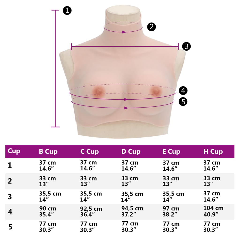 Peitoral de silicone caucasiano copa D