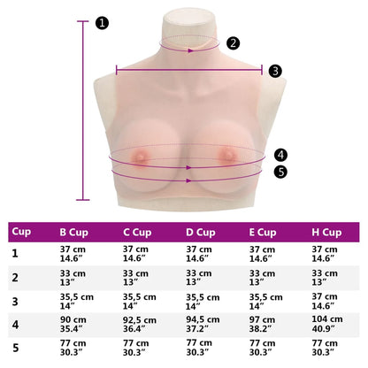 Peitoral de silicone caucasiano copa E