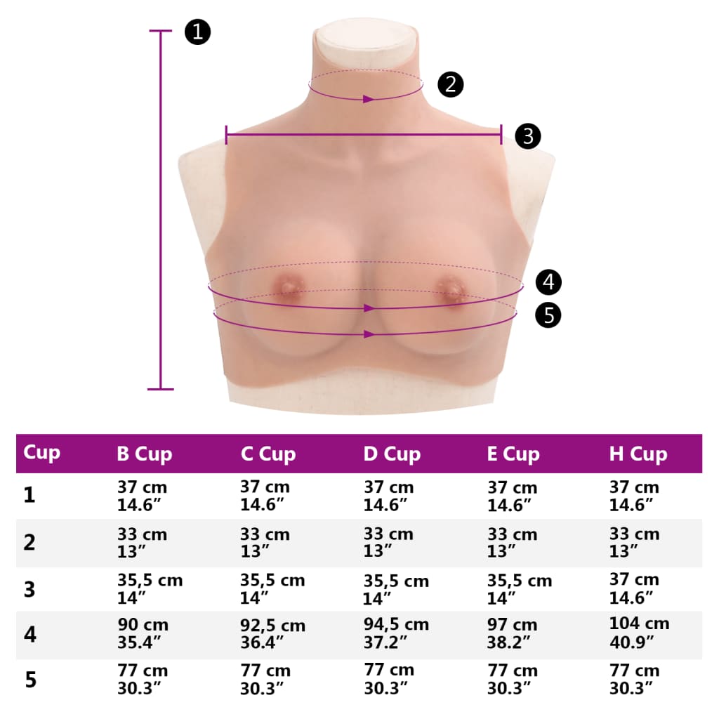 Peitoral de silicone natural copa C