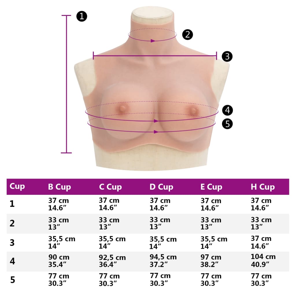 Peitoral de silicone natural copa E