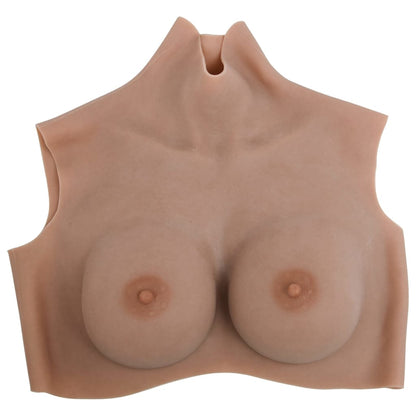 Peitoral de silicone bronzeado copa D