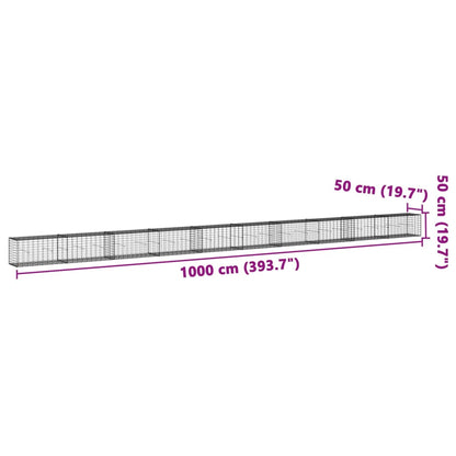 Cesto gabião com cobertura 1000x50x50 cm ferro galvanizado