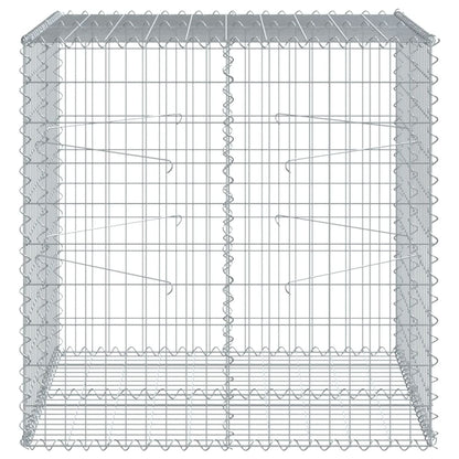 Cesto gabião com cobertura 100x100x100 cm ferro galvanizado