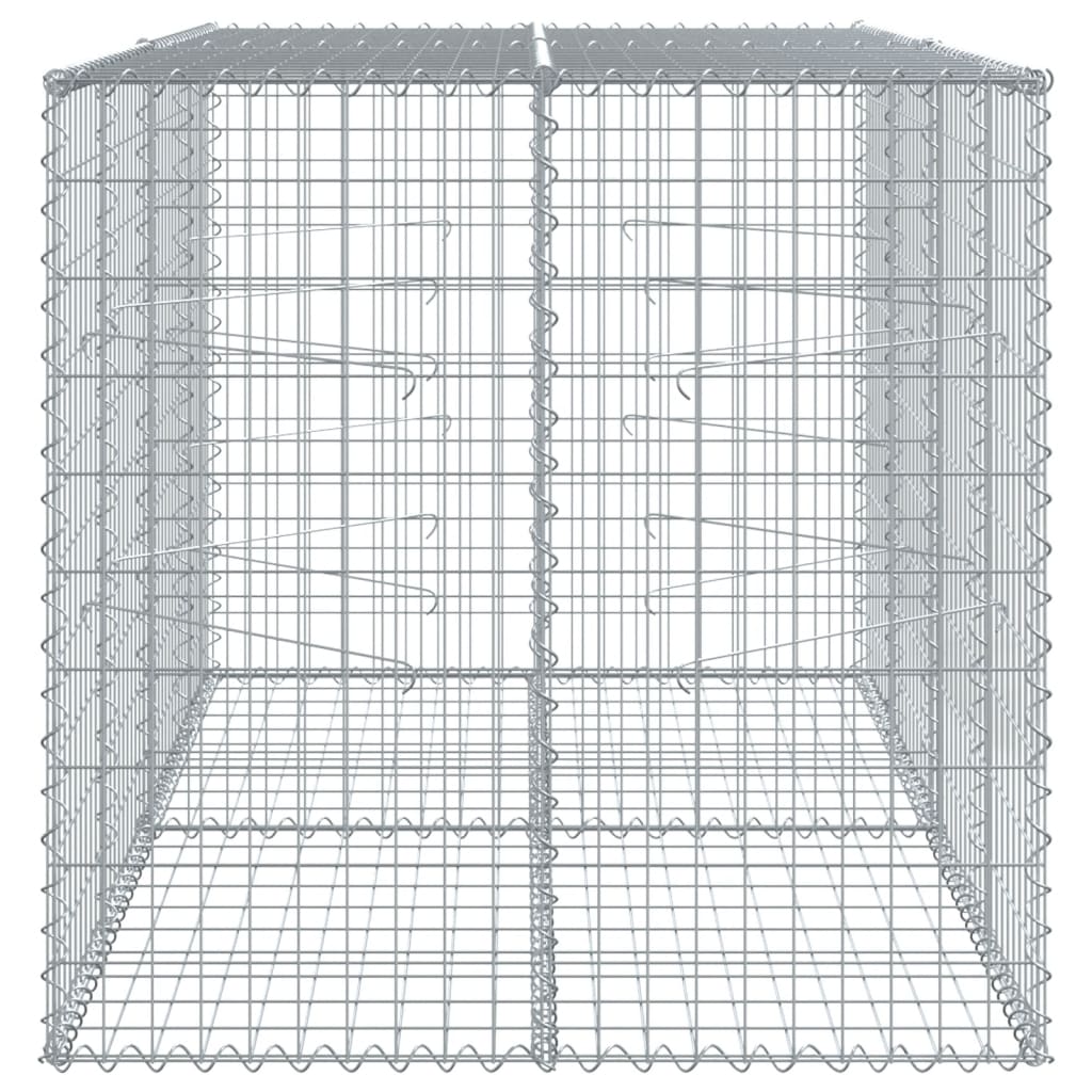 Cesto gabião com cobertura 200x100x100 cm ferro galvanizado