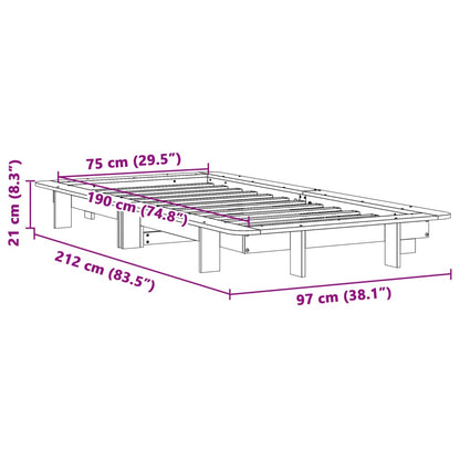 Cama sem colchão 75x190 cm madeira de pinho maciça