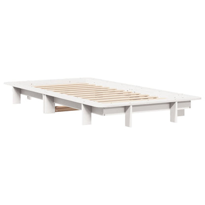 Cama sem colchão 75x190 cm madeira de pinho maciça branco