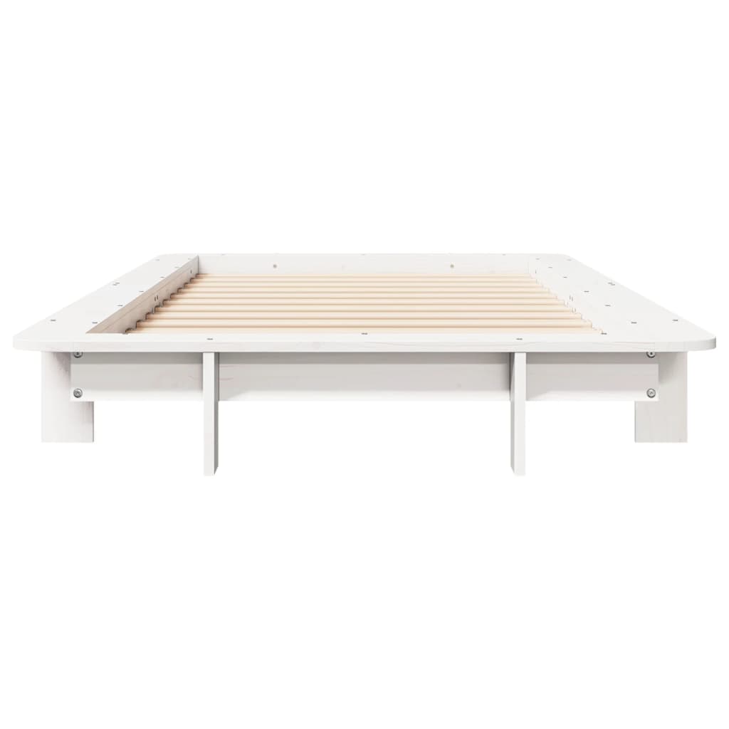 Cama sem colchão 75x190 cm madeira de pinho maciça branco