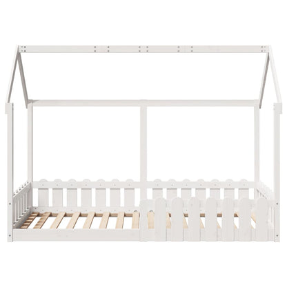 Cama infantil formato de casa 90x190 cm pinho maciço branco