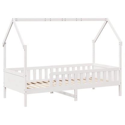 Cama infantil formato de casa 90x200 cm pinho maciço branco