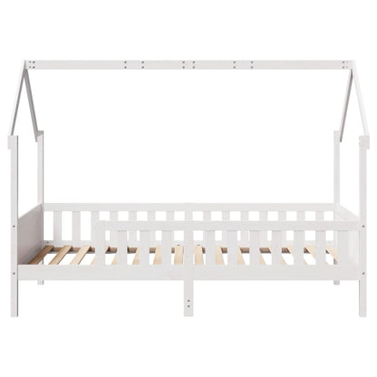 Cama infantil formato de casa 90x200 cm pinho maciço branco