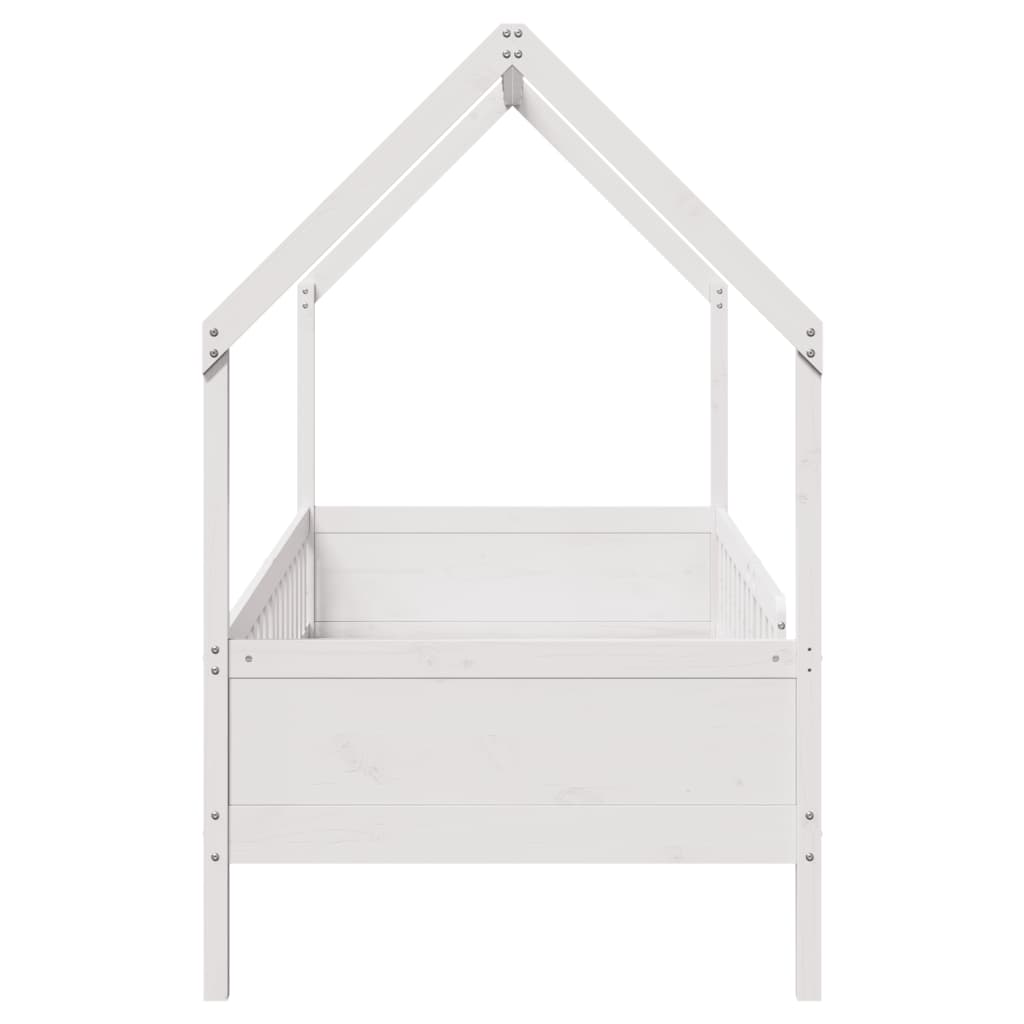 Cama infantil formato de casa 90x200 cm pinho maciço branco