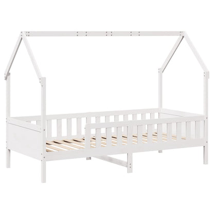 Cama infantil formato casa 80x200 cm pinho maciço branco