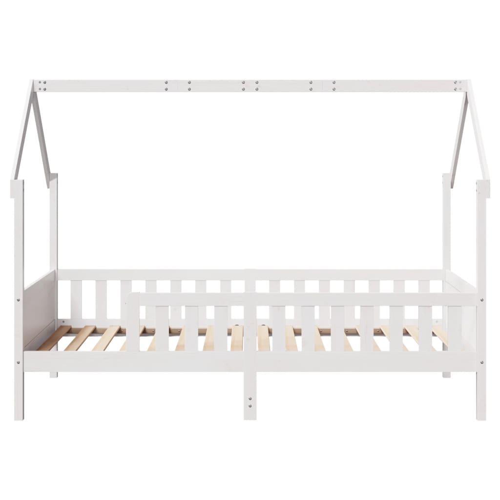 Cama infantil formato casa 80x200 cm pinho maciço branco