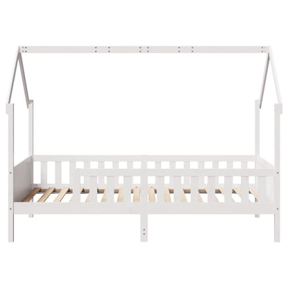 Cama infantil formato de casa 90x190 cm pinho maciço branco