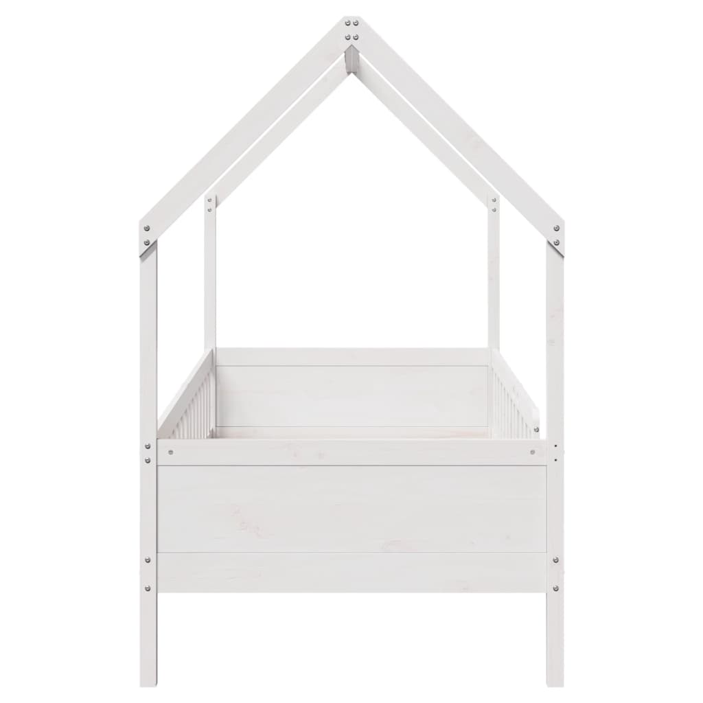 Cama infantil formato de casa 90x190 cm pinho maciço branco